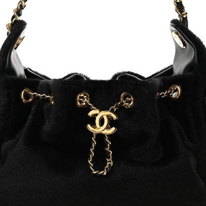 Chanel Pony Hair Mini Chanel 25 Handbag Black Black 8 of 11