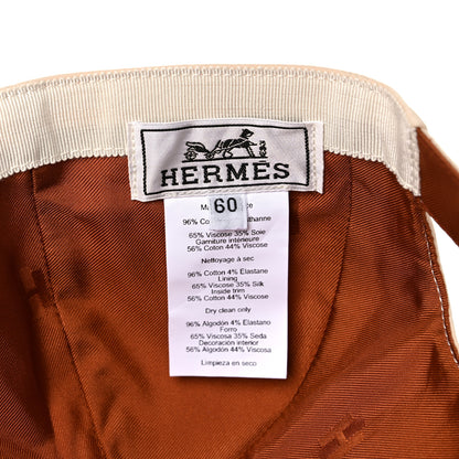 Hermes Cotton Davis H Primavera Hat 60 Blanc Creme 6 of 8
