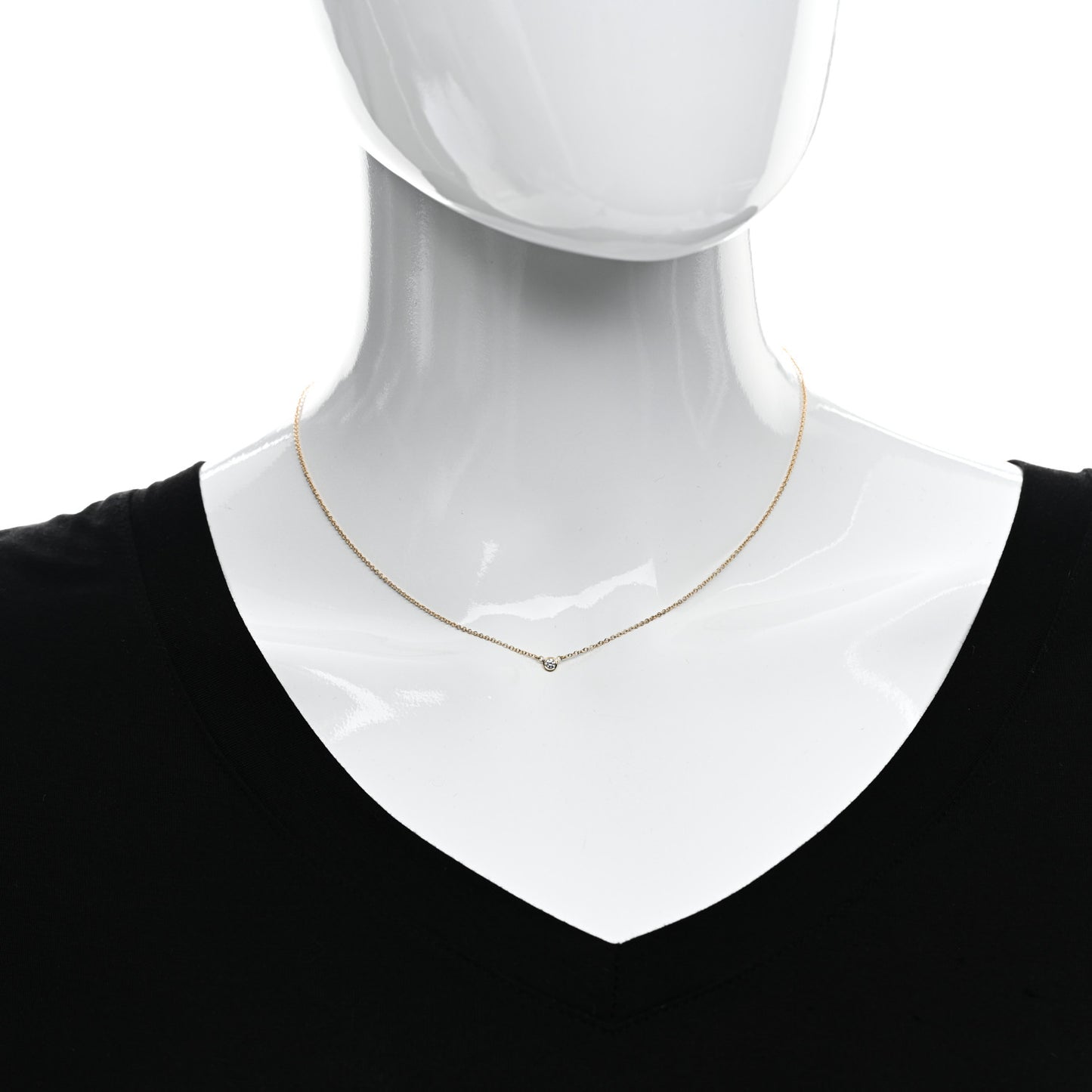 18K Yellow Gold Diamond .05ct Elsa Peretti Diamonds by the Yard Pendant Necklace