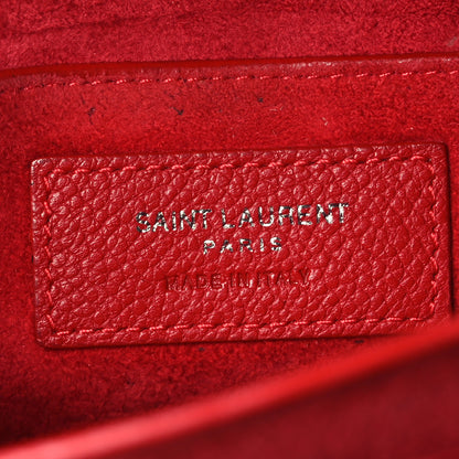 Saint Laurent Grained Calfskin Medium Monogram Sunset Satchel Red 6 of 12