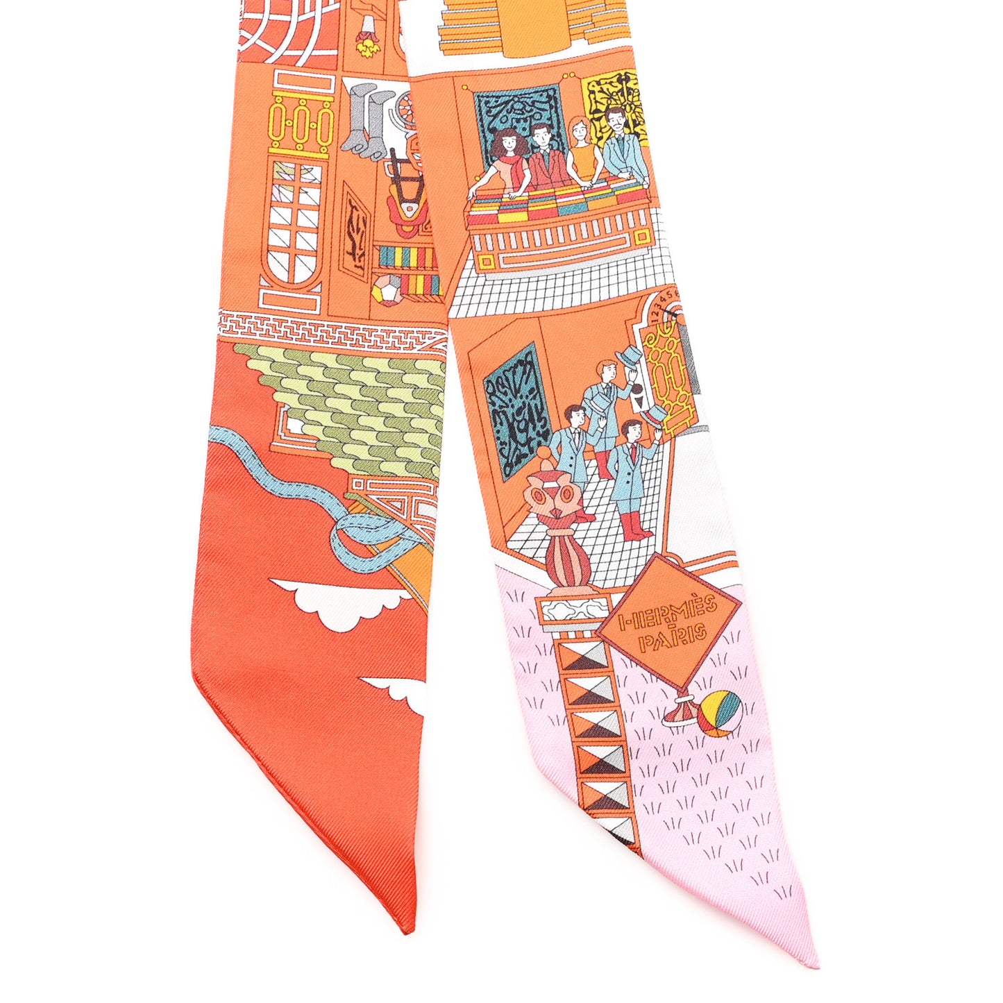 Silk La Maison des Carres Twilly Orange Capucine Rose