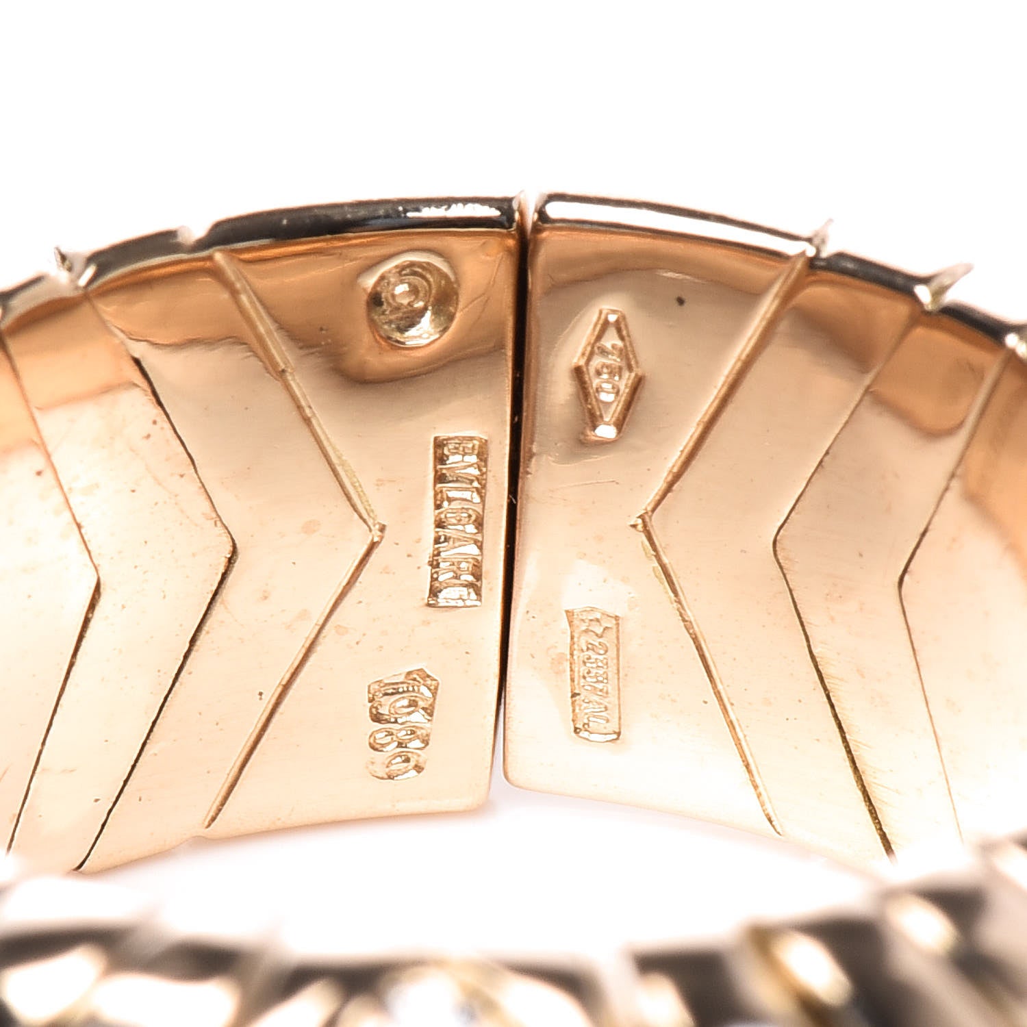 Bulgari 18K Yellow Gold Diamond Alveare Ring 50 5.25 4 of 4