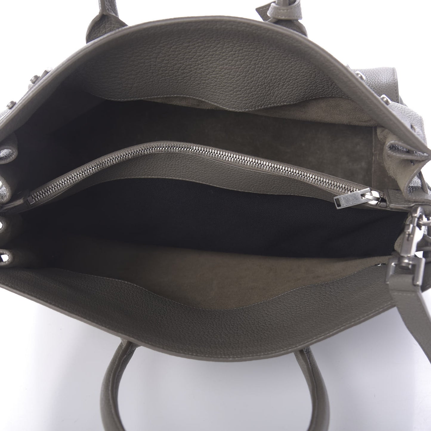 Grained Calfskin Medium Supple Sac De Jour Kaki Militaire