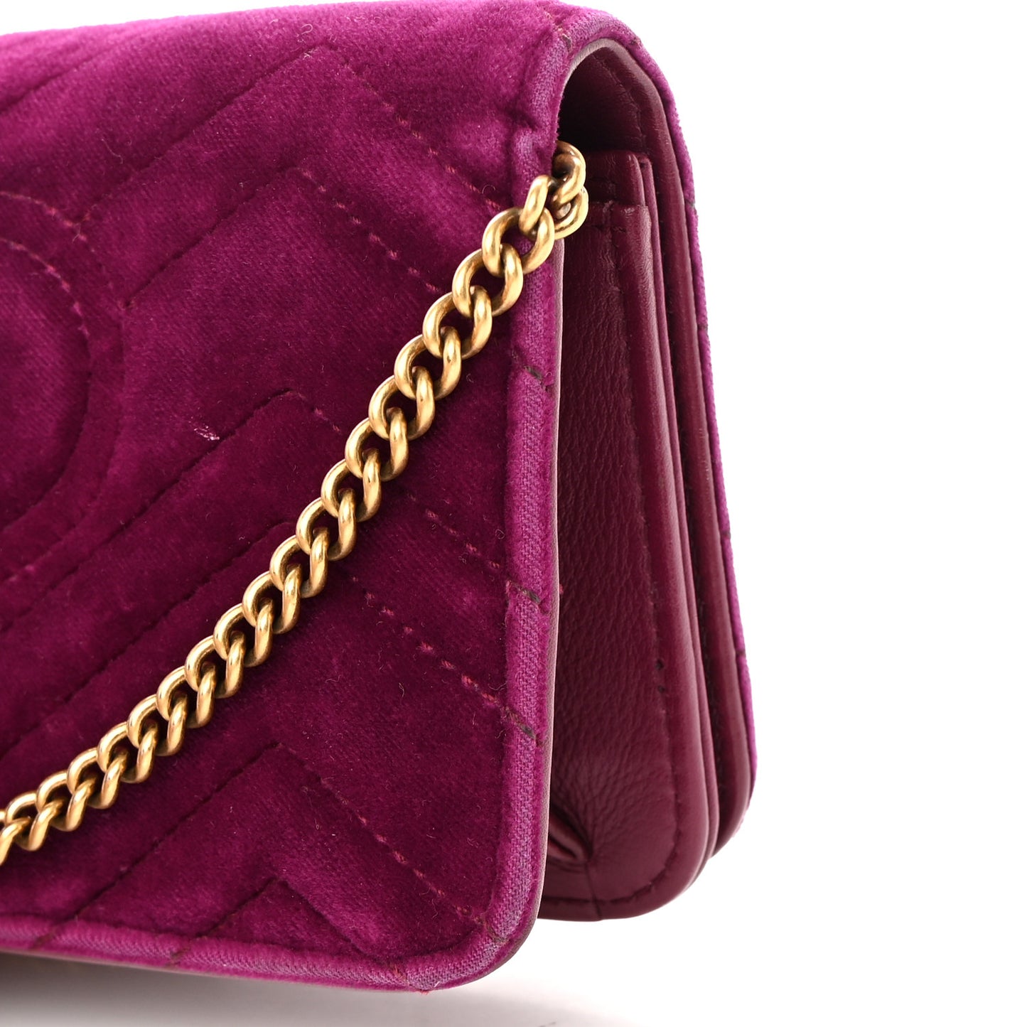 Velvet Matelasse GG Marmont Mini Bag Fuchsia Violet Cyclamen