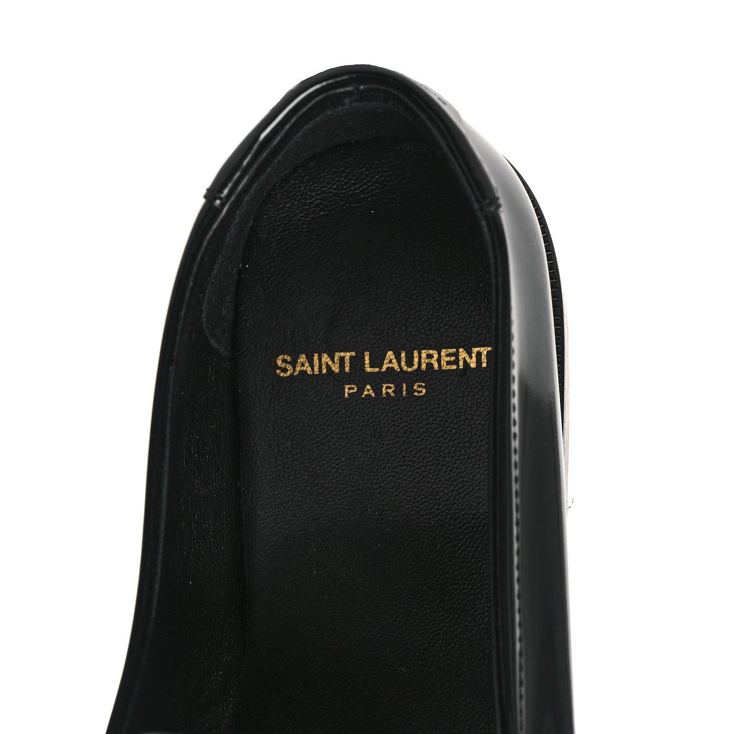 Saint Laurent Glazed Calfskin Chunky Le Loafer Penny Slippers 38.5 Black 8 of 10