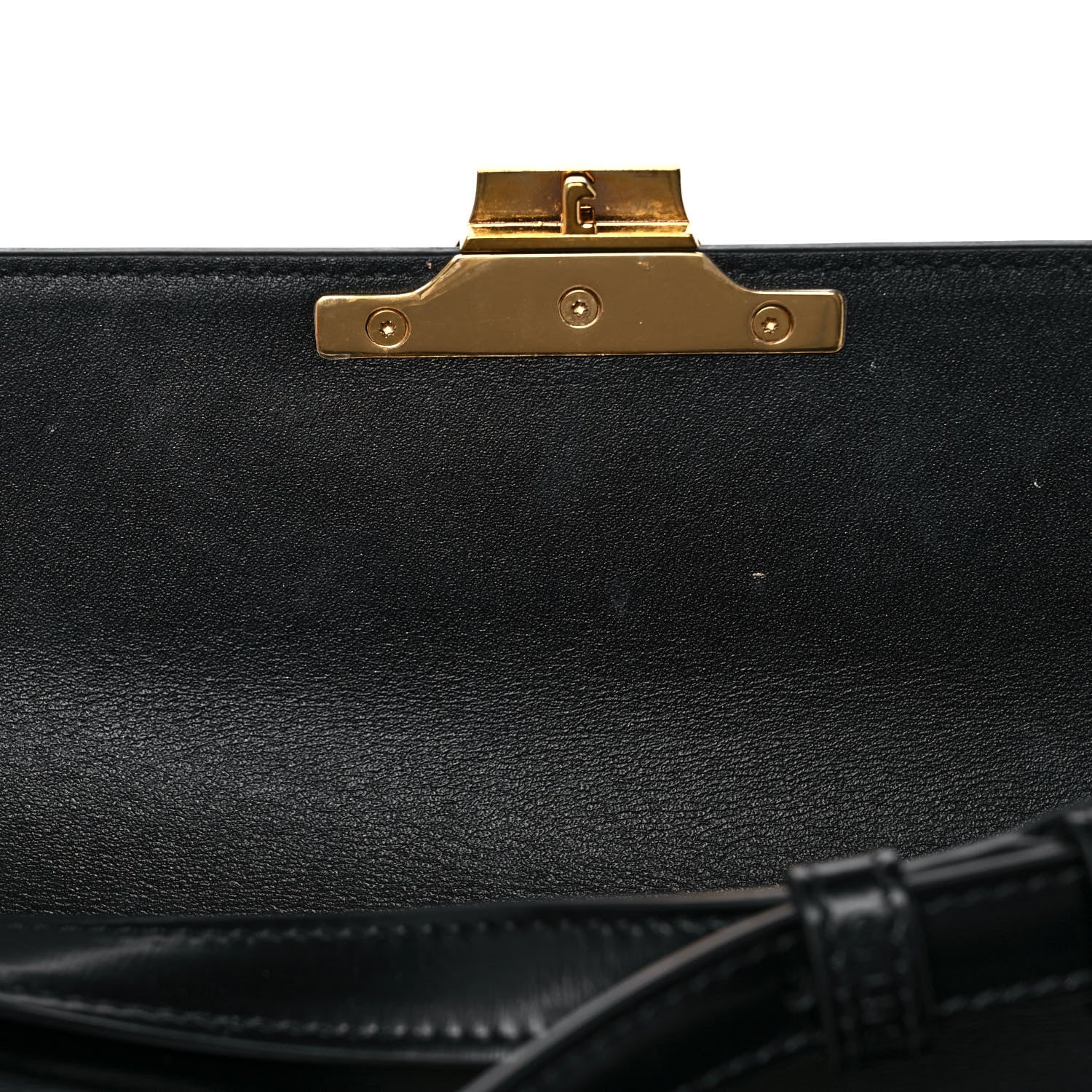 Celine Shiny Calfskin Triomphe Shoulder Bag Black 10 of 10