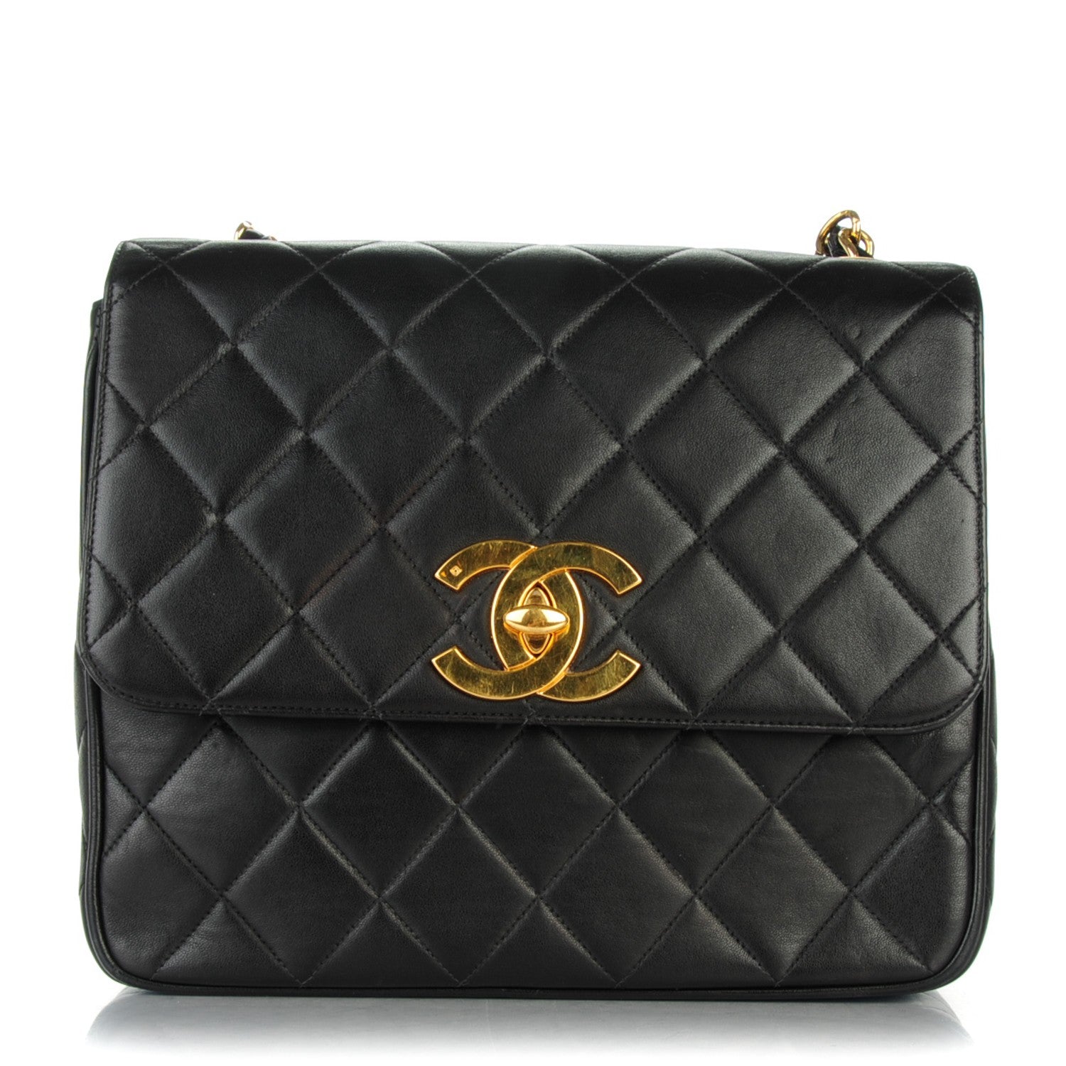 Chanel Lambskin Quilted Shoulder Flap Black 1 of 8