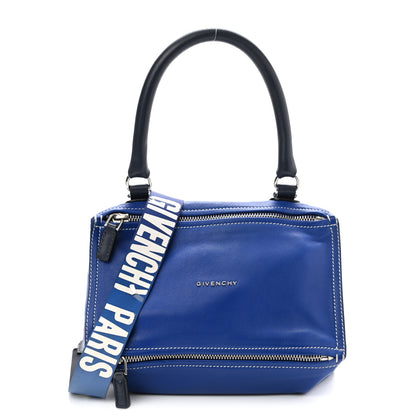 Givenchy Calfskin Small Pandora Logo Strap Blue 1 of 14