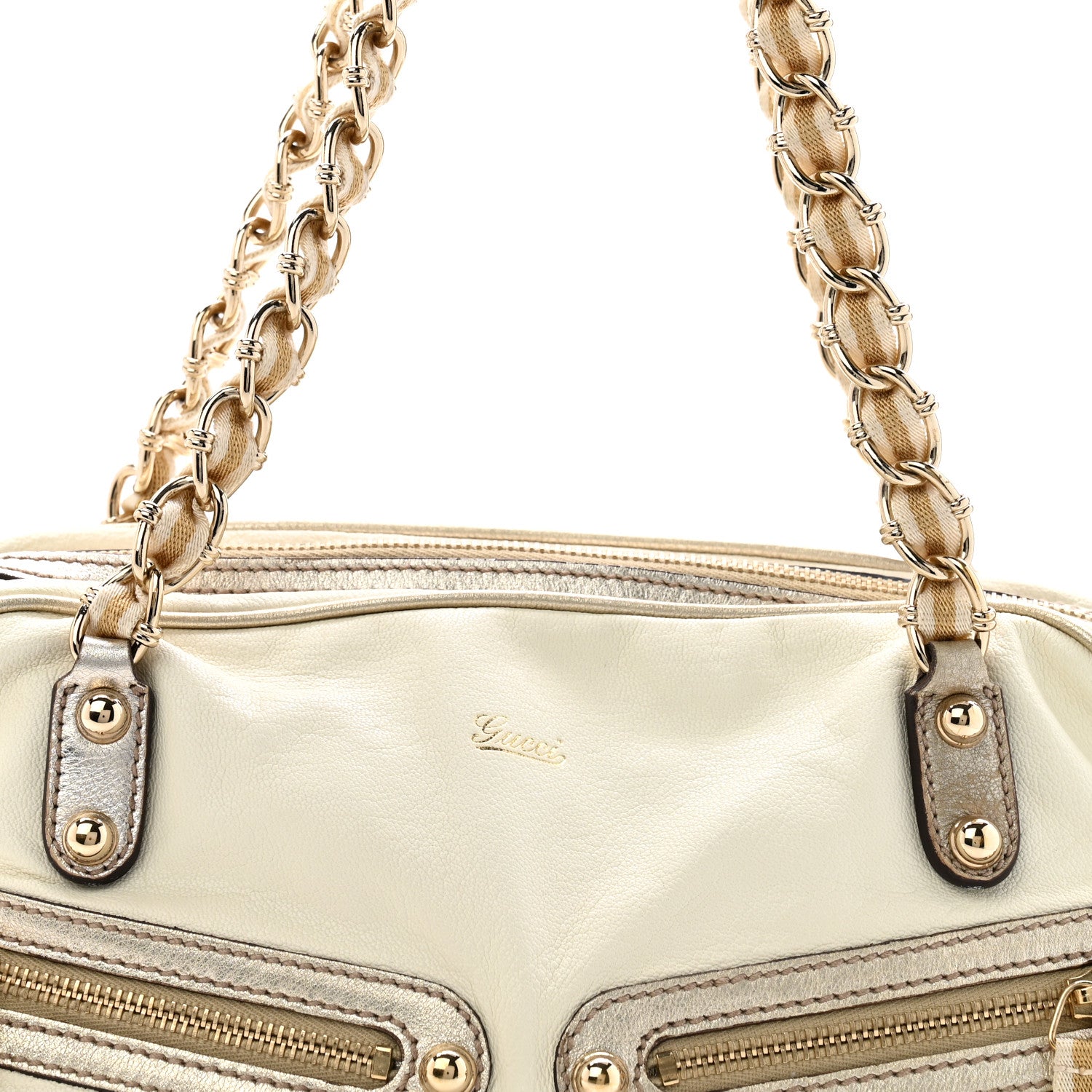 Gucci Goatskin Small Capri Bowler White Gold 8 of 11
