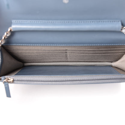 Chanel Caviar Timeless CC Wallet On Chain WOC Light Blue 5 of 12