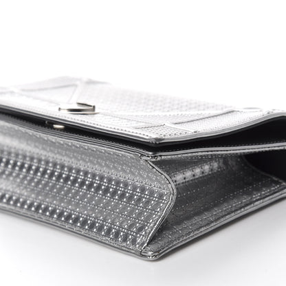 Christian Dior Metallic Patent Micro-Cannage Small Diorama Flap Bag Silver 6 of 8