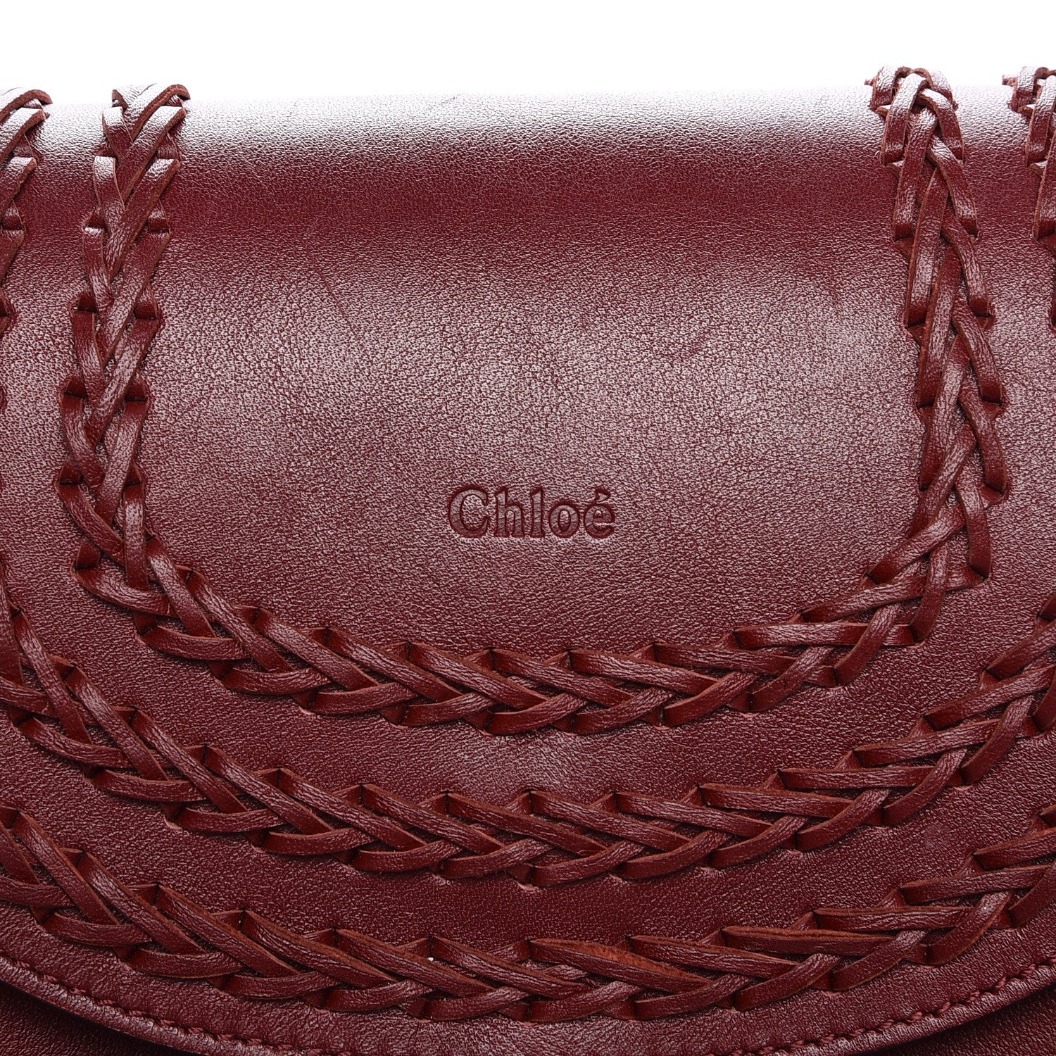 Chloe Calfskin Braided Small Hudson Shoulder Bag Sienna Red 6 of 10