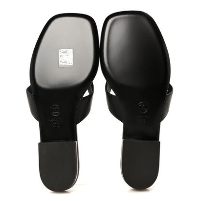 Chanel Lambskin CC Thong Sandals 37 Black 6 of 9