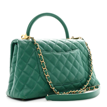 Chanel Caviar Quilted Small Coco Handle Flap Green 3 of 11