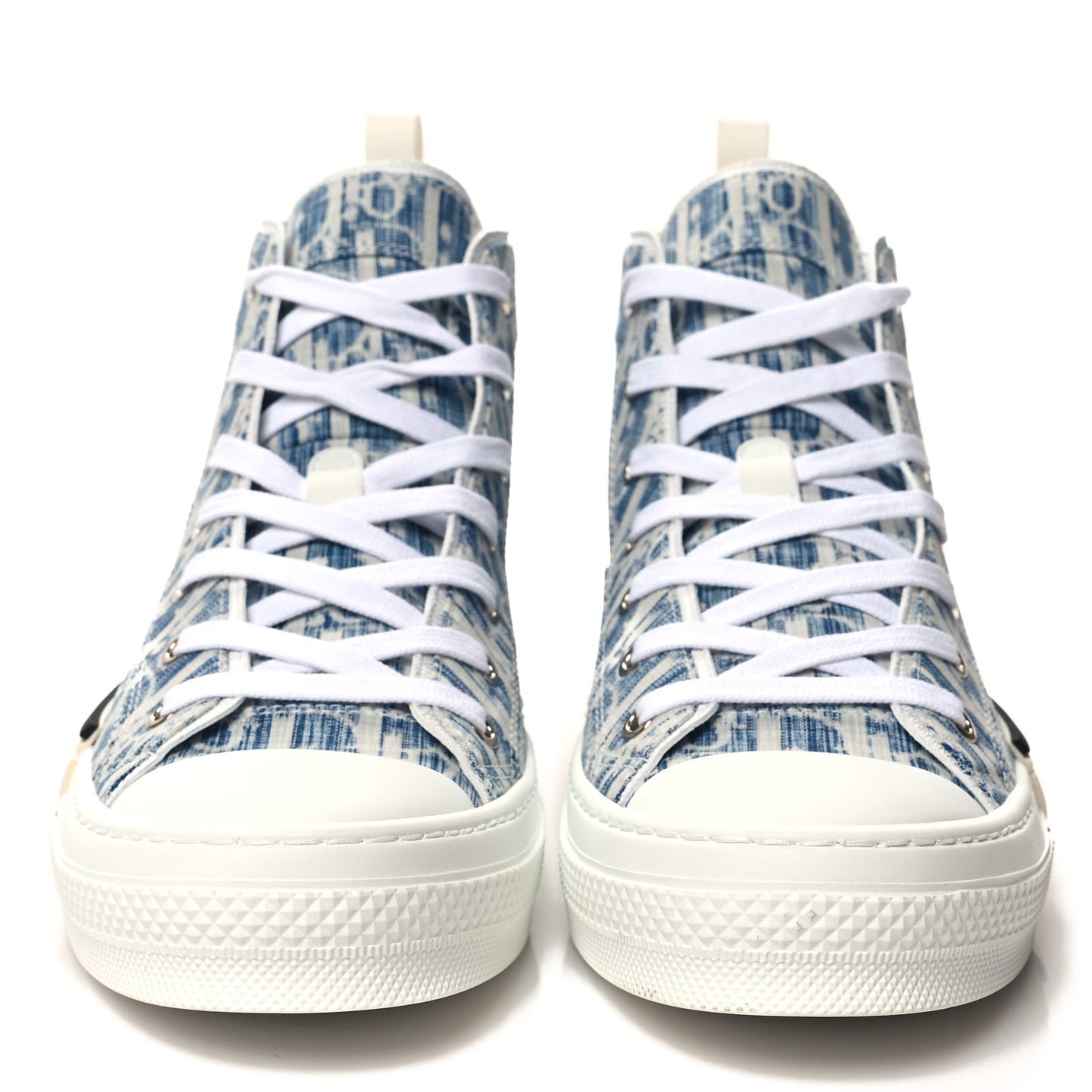 Denim Jacquard Oblique Kasuri B23 High Top Sneakers 42 Blue White