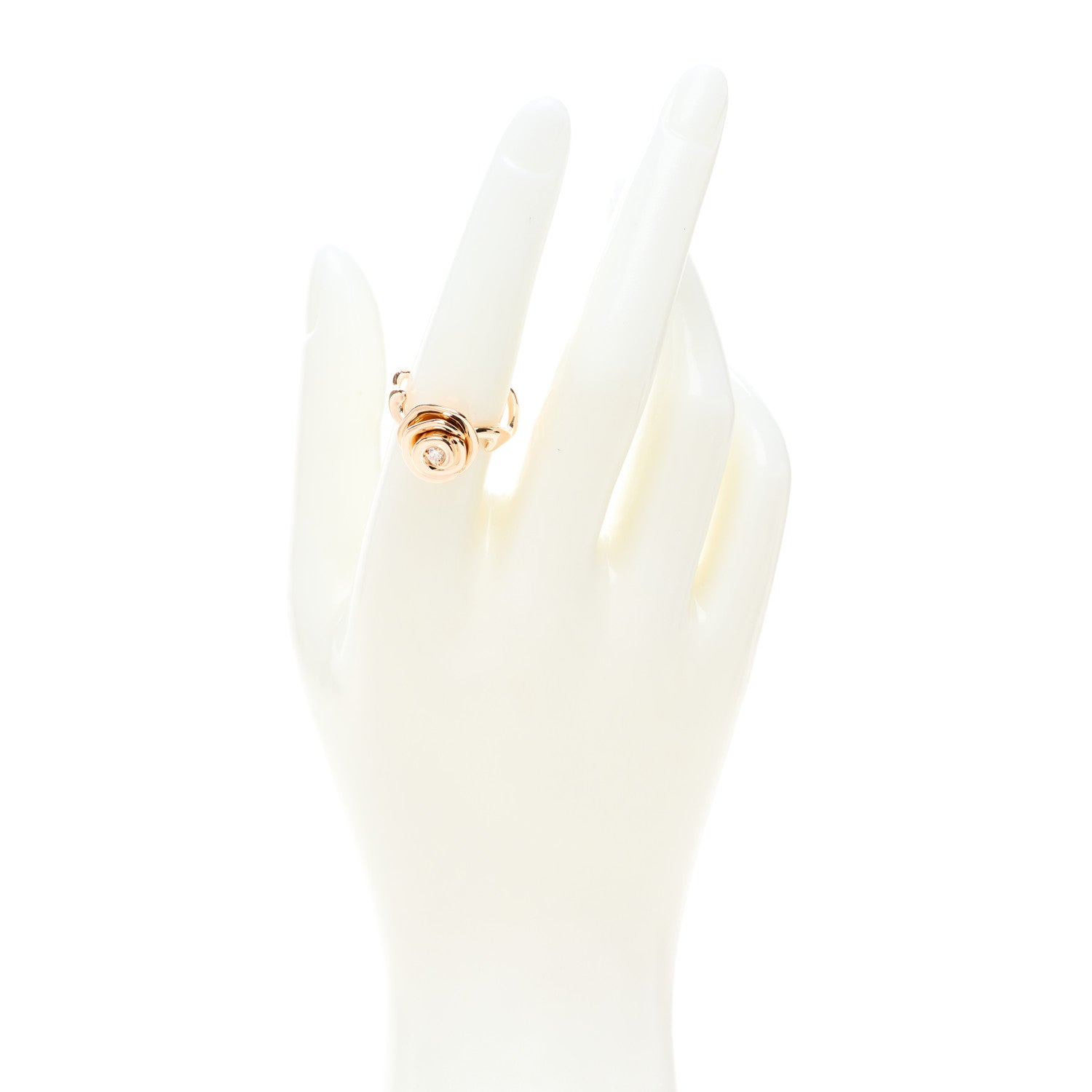 Christian Dior 18K Rose Gold Diamond Large Rose Couture Ring 54 7 2 of 4
