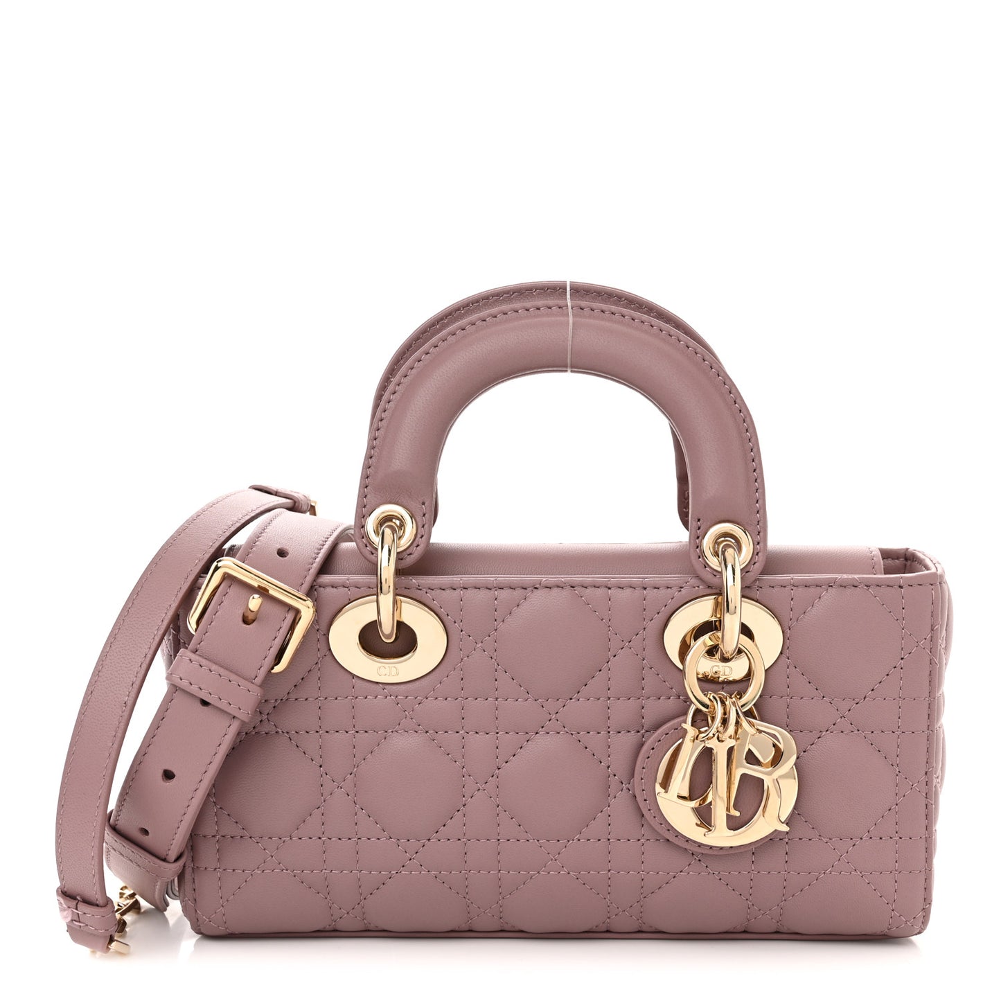 Lambskin Cannage Small Lady D-Joy Peony Pink