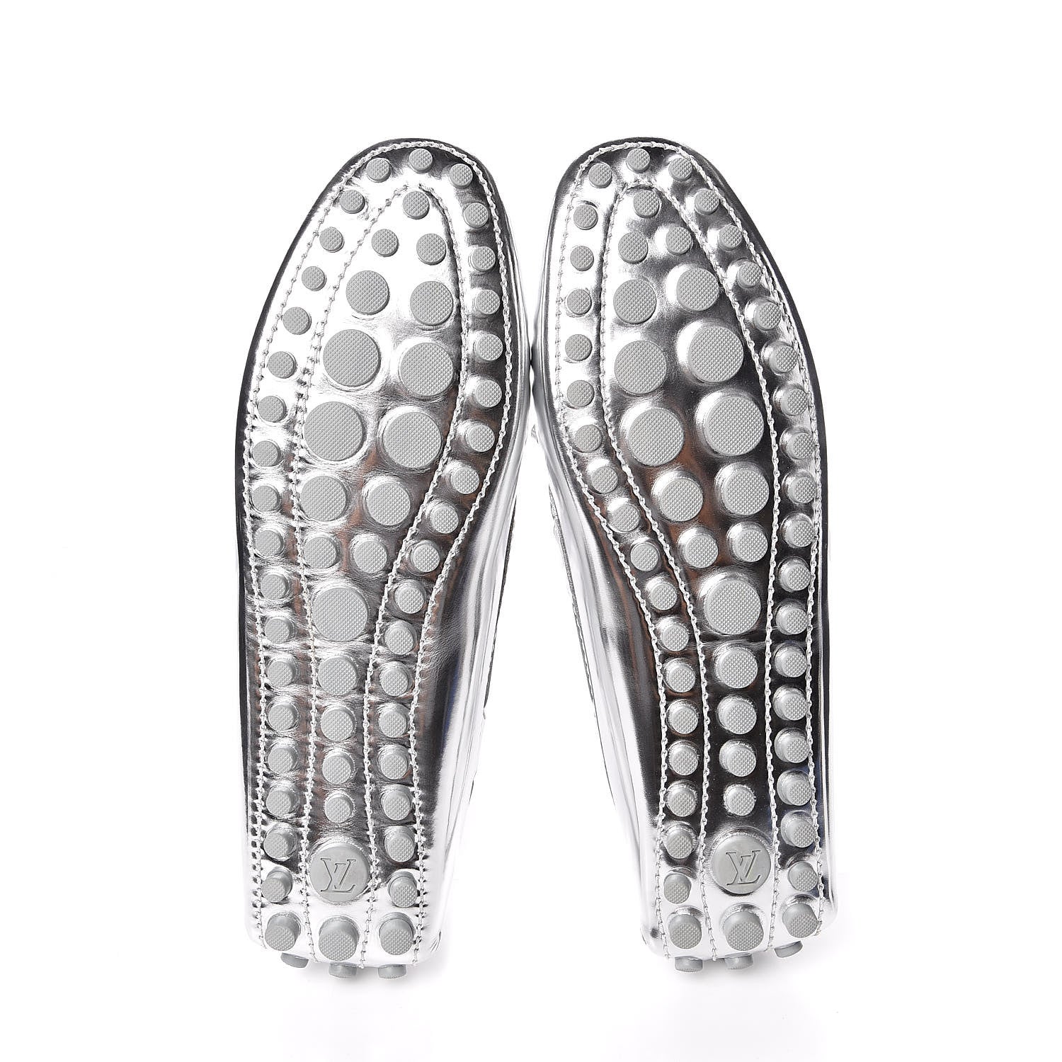 Louis Vuitton Patent Calfskin Monogram Gloria Loafers 37.5 Silver 5 of 9