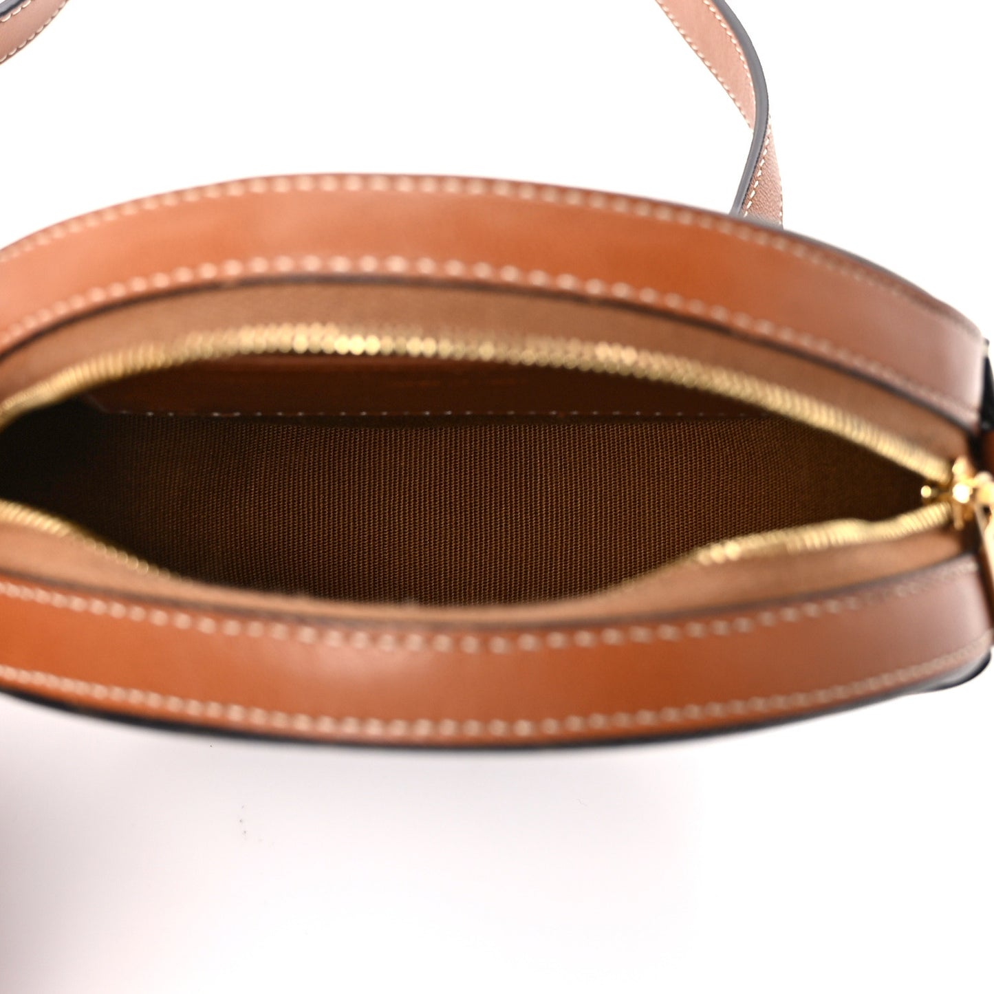 Lambskin Triomphe Canvas Round Purse On Strap Black Tan
