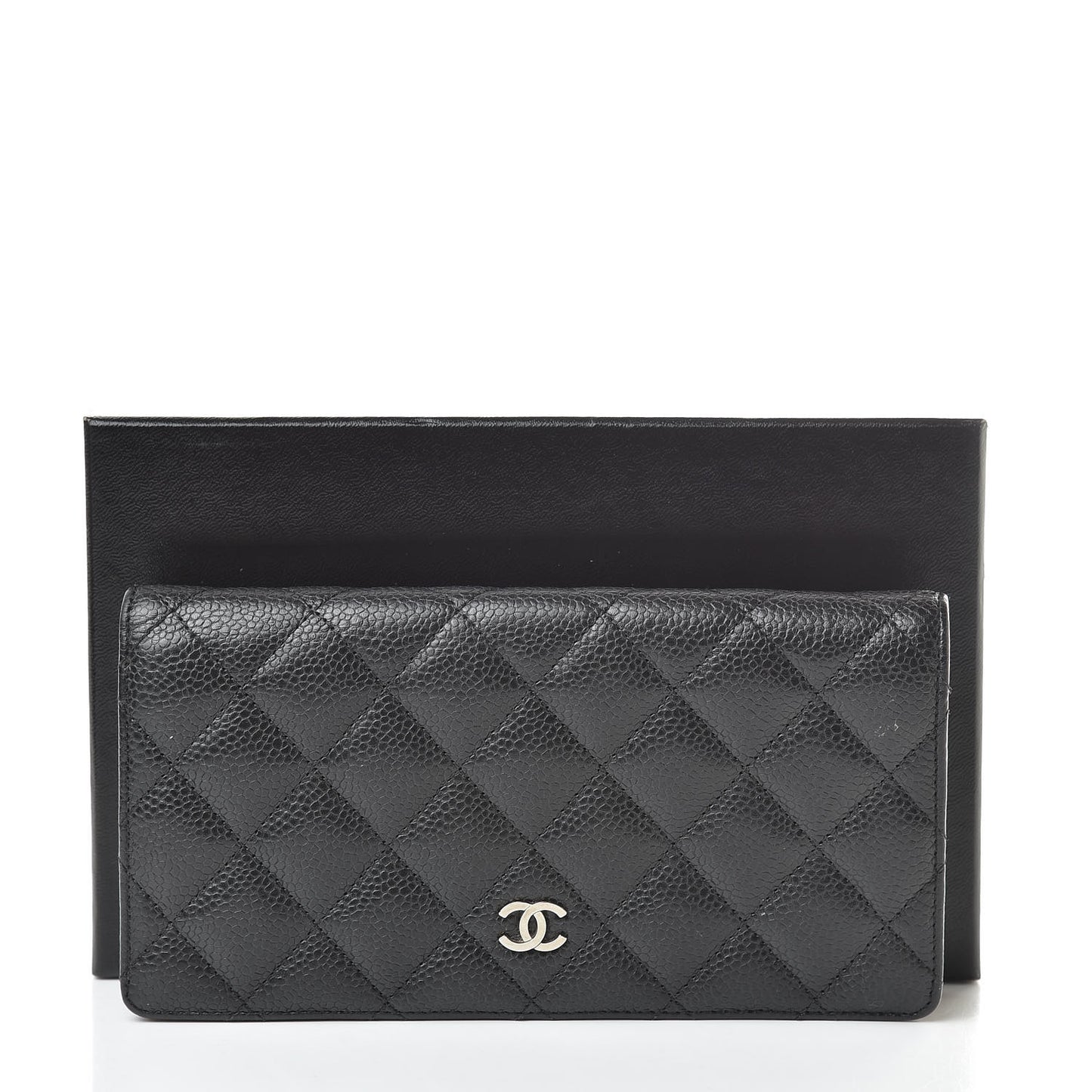 Caviar Quilted Yen Wallet Black