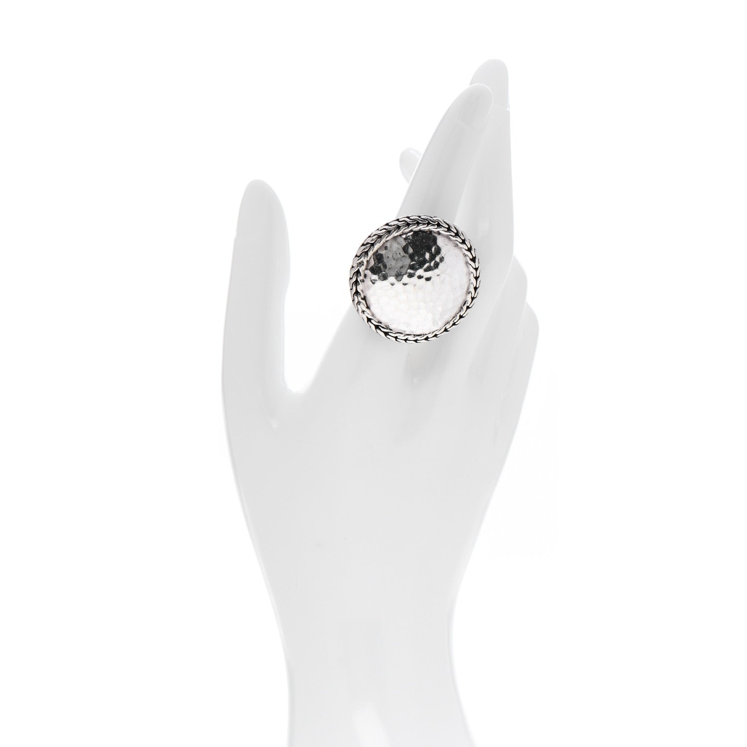 John Hardy Sterling Silver Palu Hammered Dome Ring 54 7 2 of 5