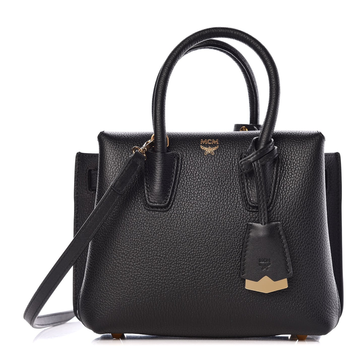 Grained Calfskin Mini Milla Tote Black