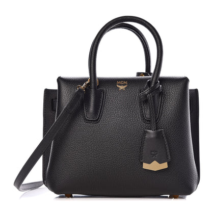 MCM Grained Calfskin Mini Milla Tote Black 1 of 10