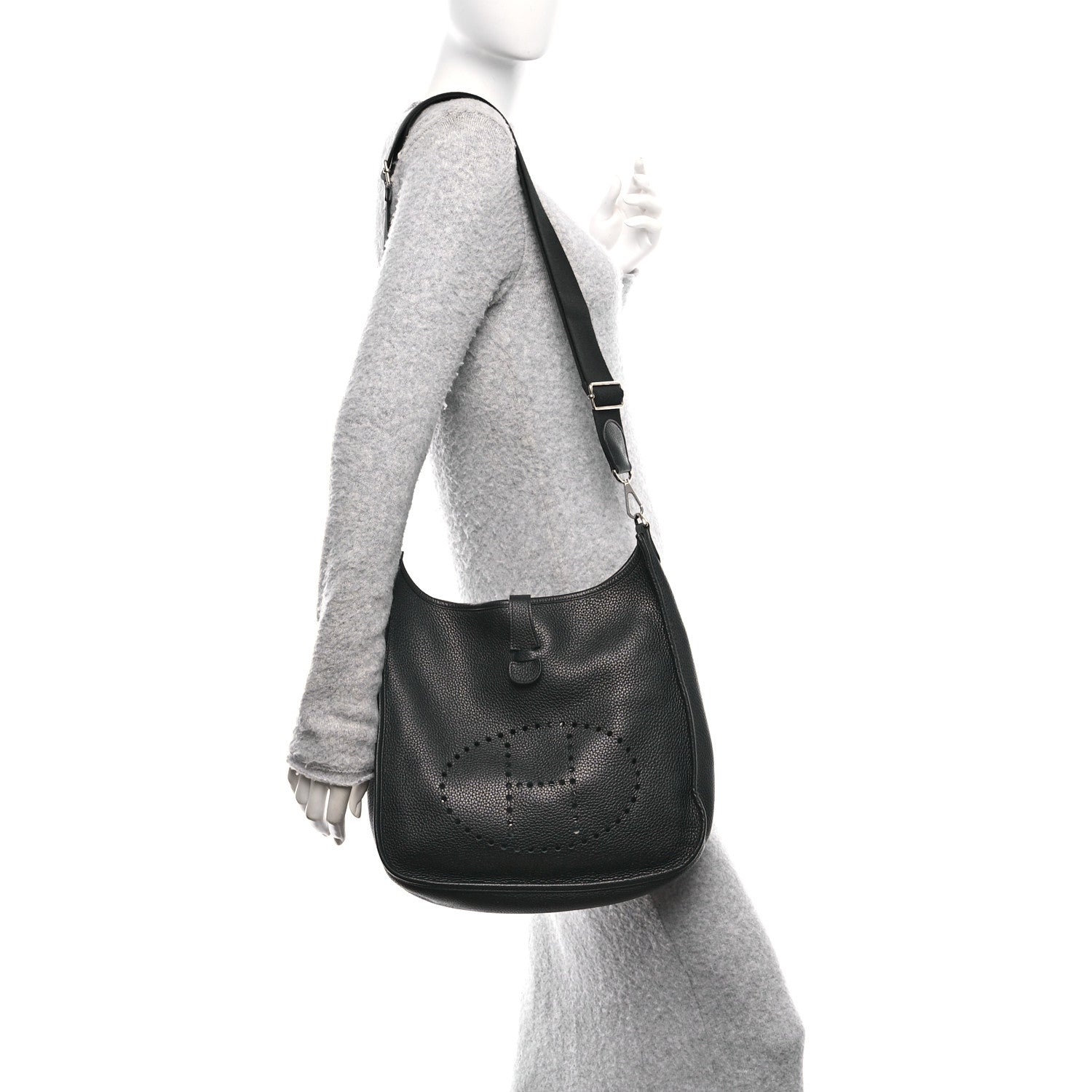 Hermes Taurillon Clemence Evelyne III GM Black 2 of 11