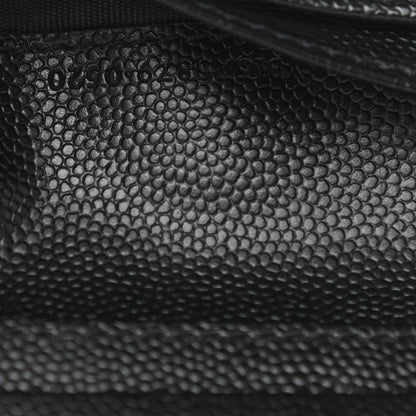 Saint Laurent Grain De Poudre Matelasse Chevron Monogram Zipped Card Case Black 7 of 9