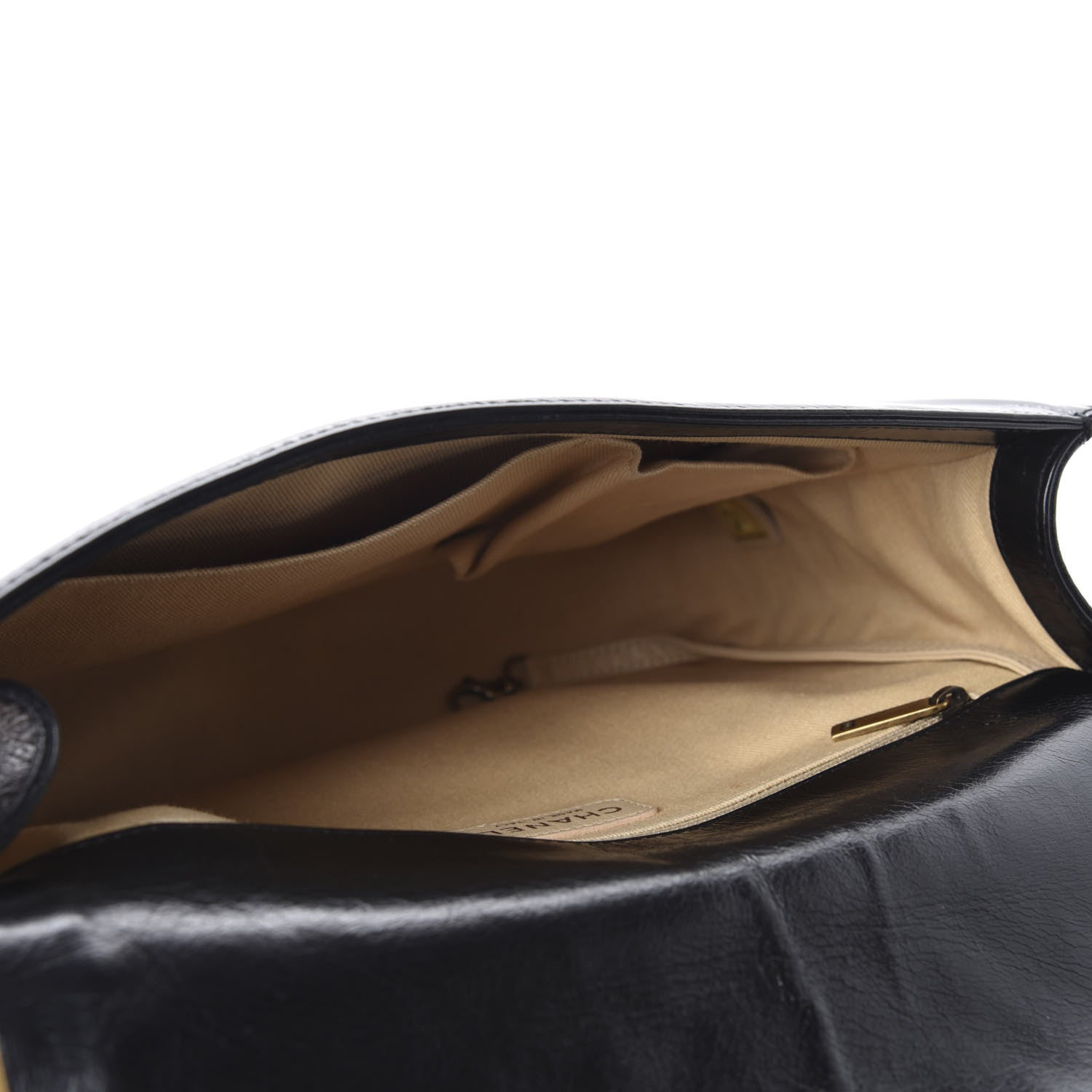 Chanel Glazed Calfskin Quilted Large Boy Flap Black 5 of 12