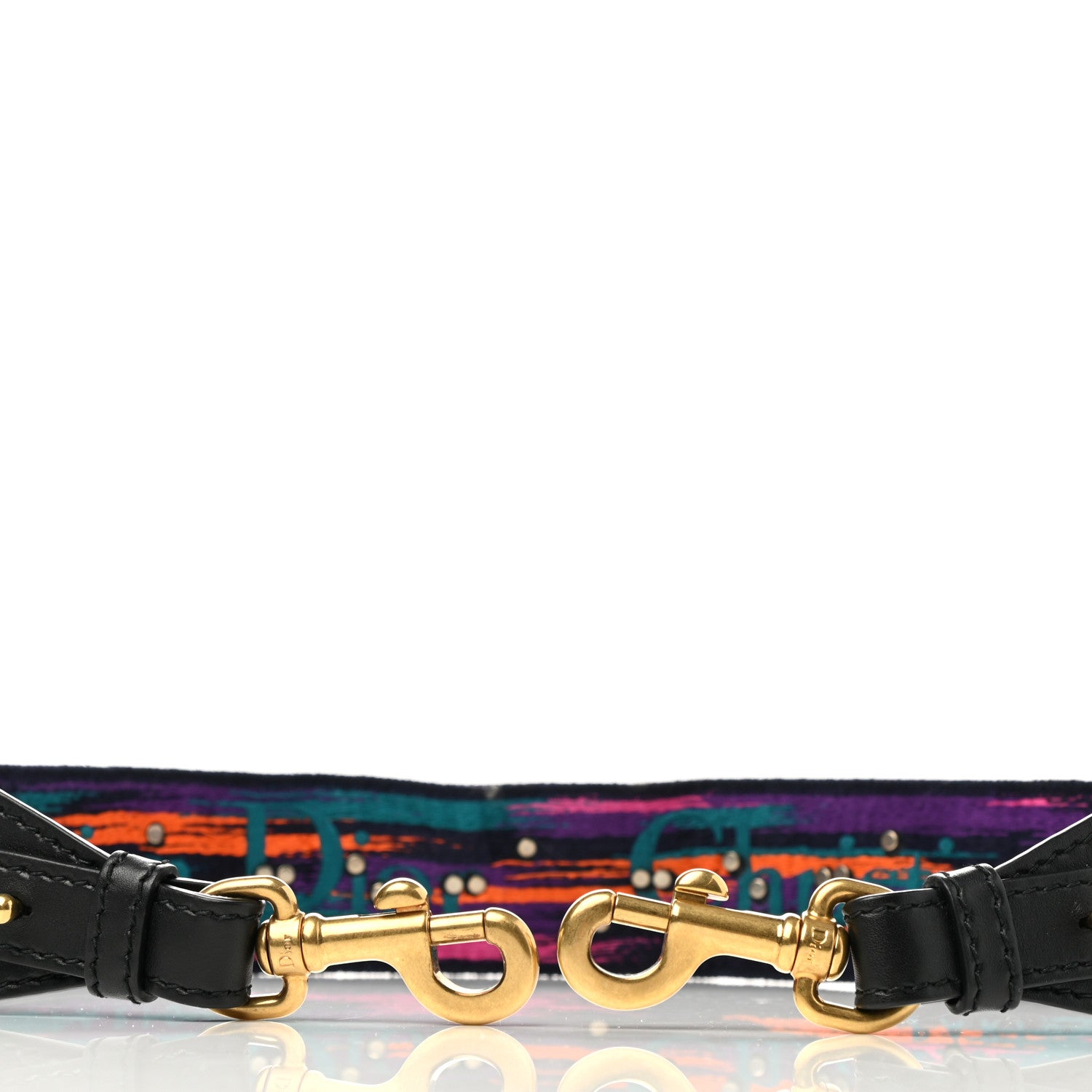 Christian Dior Canvas Embroidered Studded Mexico Shoulder Strap Multicolor 3 of 6