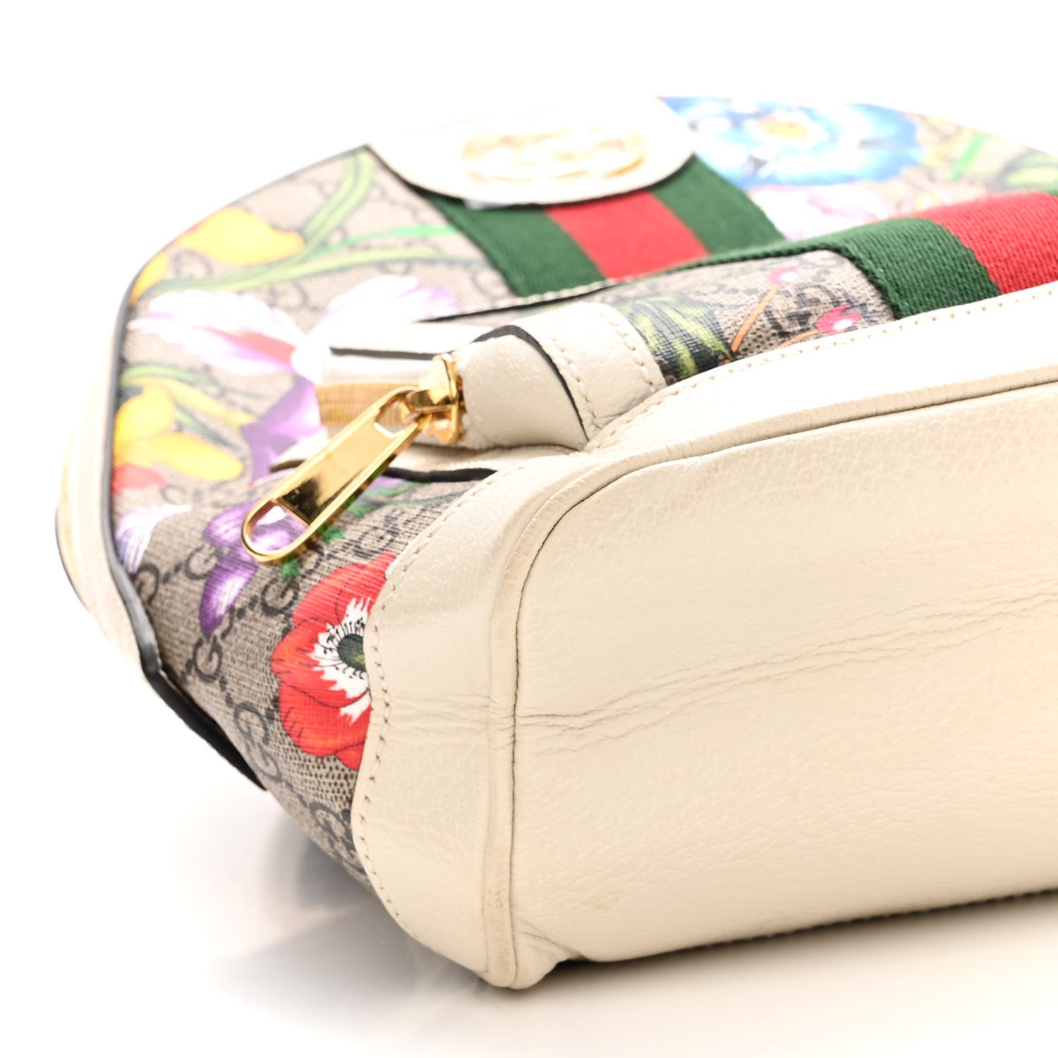 Gucci GG Supreme Monogram Flora Web Small Ophidia Day Backpack White 8 of 11