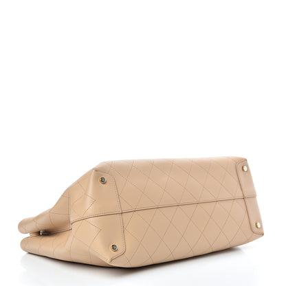 Chanel Calfskin Large Serial Shopper Tote Beige 3 of 14