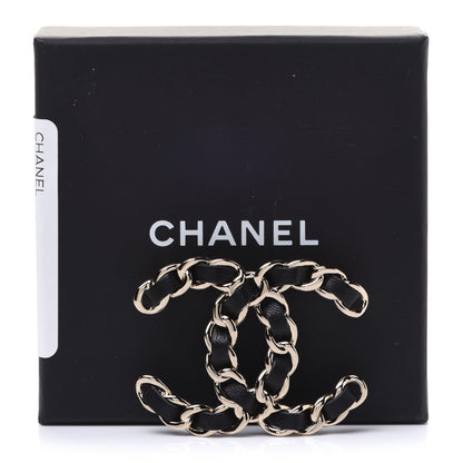Chanel Lambskin Chain CC Brooch Black Gold 5 of 5