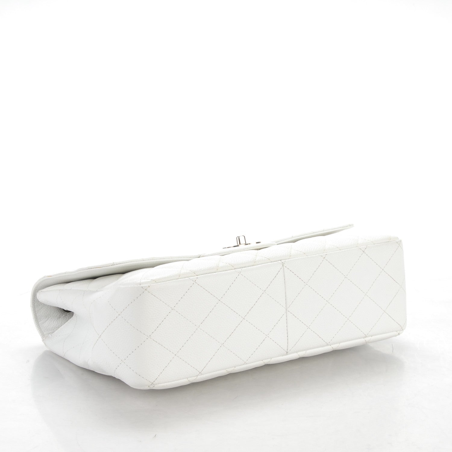 Chanel Caviar Quilted Jumbo Single Flap White 4 of 7