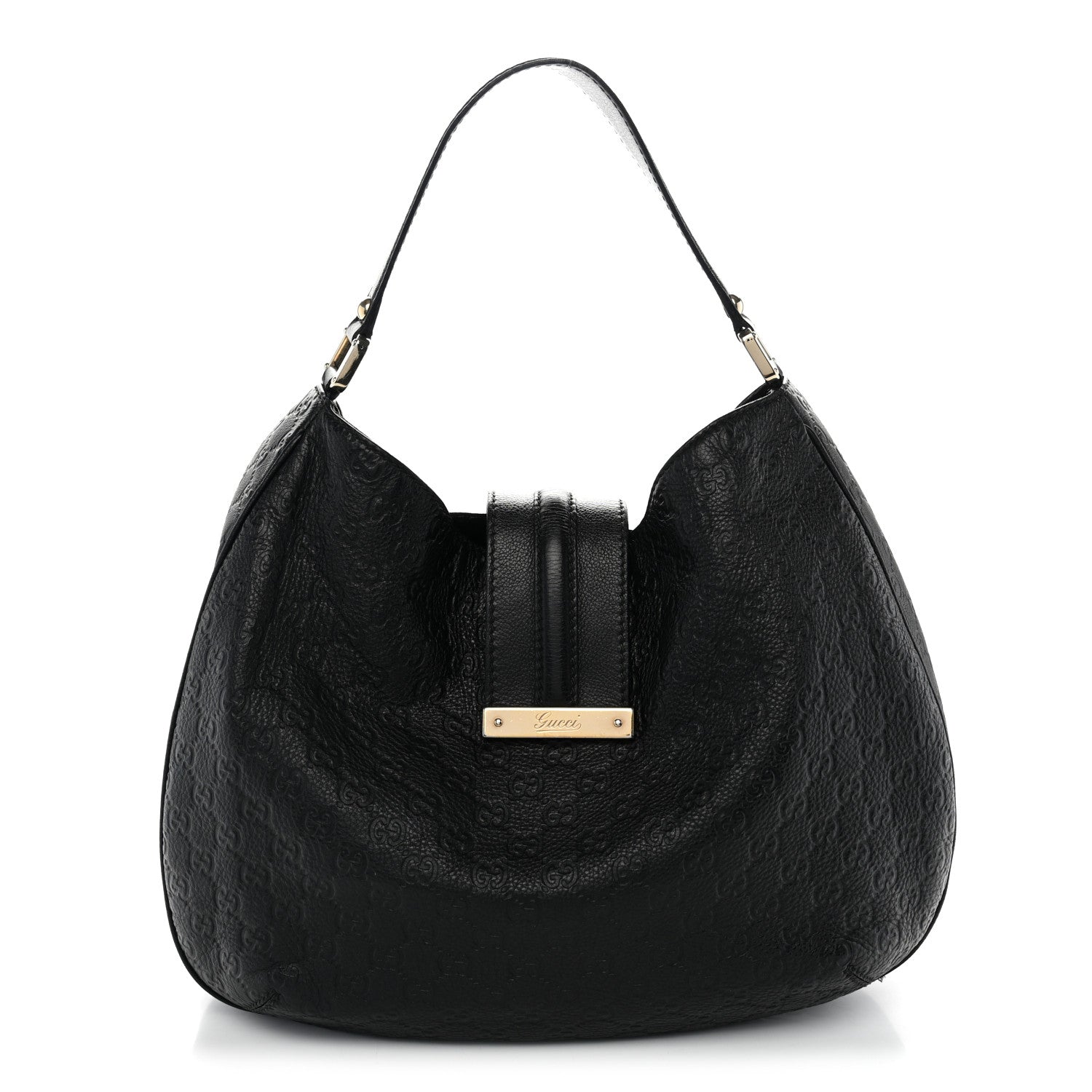 Gucci Guccissima Large New Ladies Web Hobo Black 1 of 11