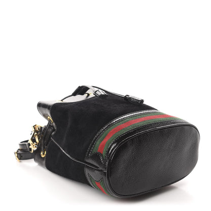 Gucci Suede Patent Web Small Ophidia Bucket Bag Black 4 of 10