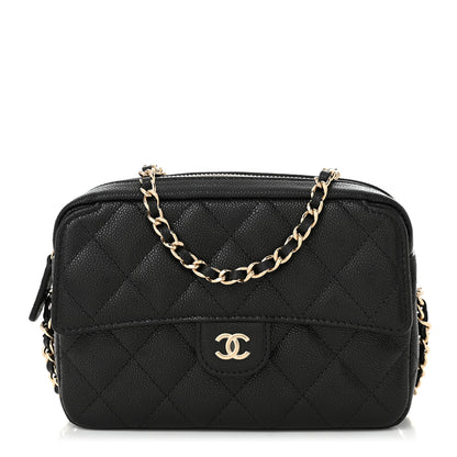 Chanel Caviar Quilted Mini Zip Clutch With Chain Black 1 of 11