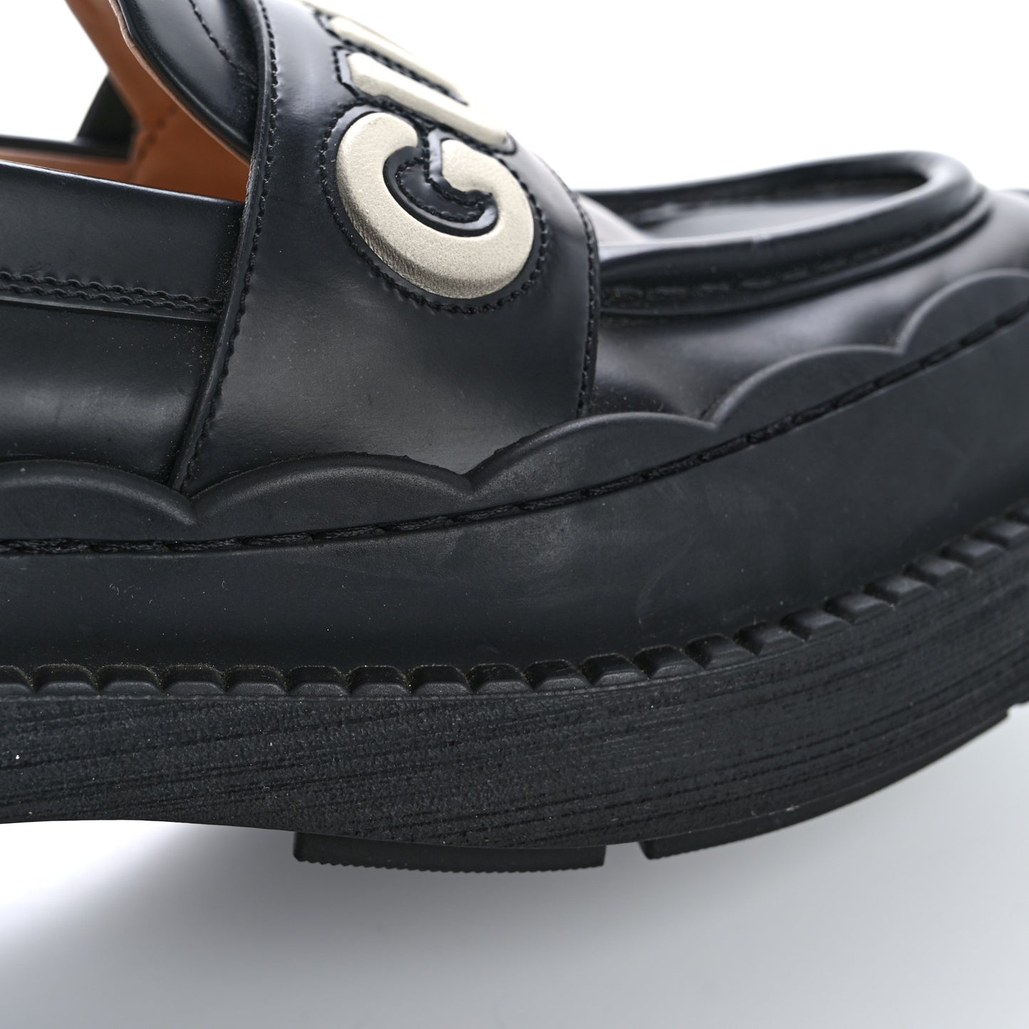 Cordovan Lux Womens Logo Patch Loafers 40.5 Black