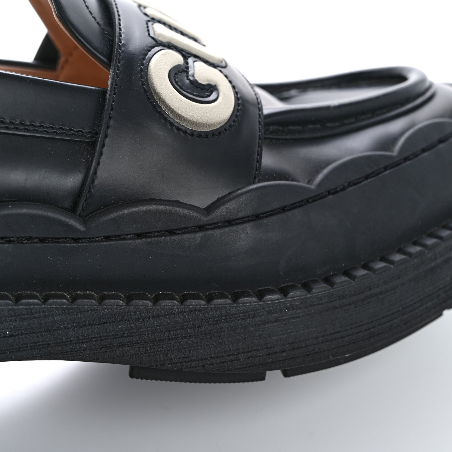 Gucci Cordovan Lux Womens Logo Patch Loafers 40.5 Black 13 of 14