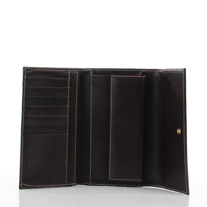Gucci GG Plus Monogram Joy Continental Snap Oranizer Wallet Beige Ebony Dark Brown 6 of 7