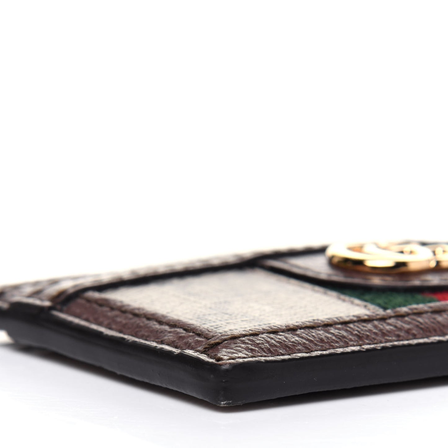 GG Supreme Monogram Ophidia Card Holder Brown