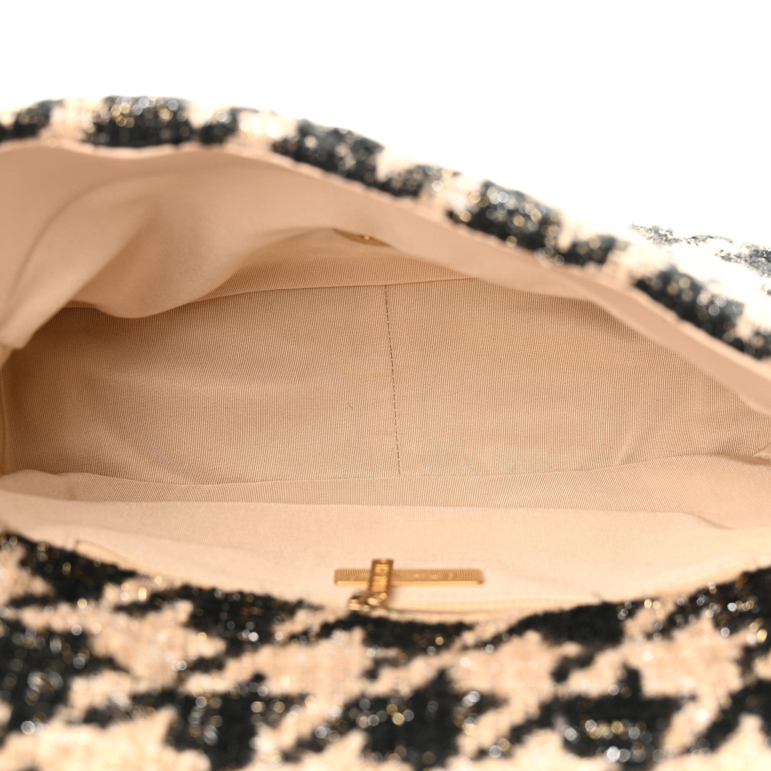 Chanel Tweed Large Chanel 19 Flap Beige Black 5 of 10