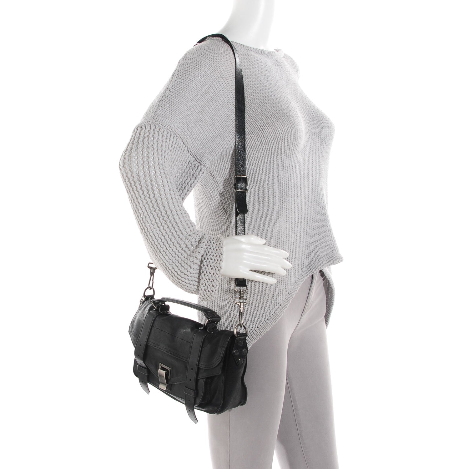 Proenza Schouler Lambskin Tiny PS1 Satchel Black 2 of 14