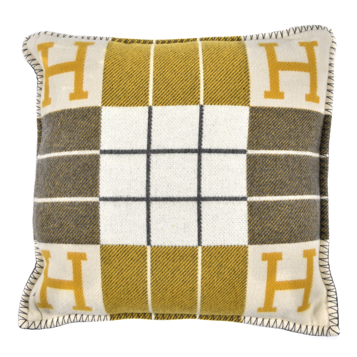 Hermes Wool Cashmere Avalon III Pillow PM Gris Soleil 2 of 3