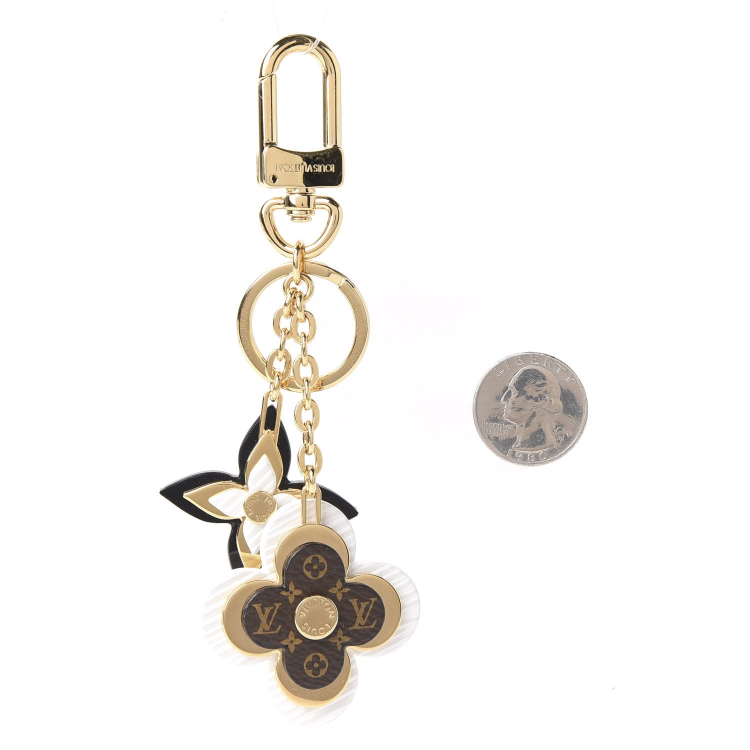 Louis Vuitton Monogram Epi Blooming Flowers Bag Charm Key Holder White 2 of 5