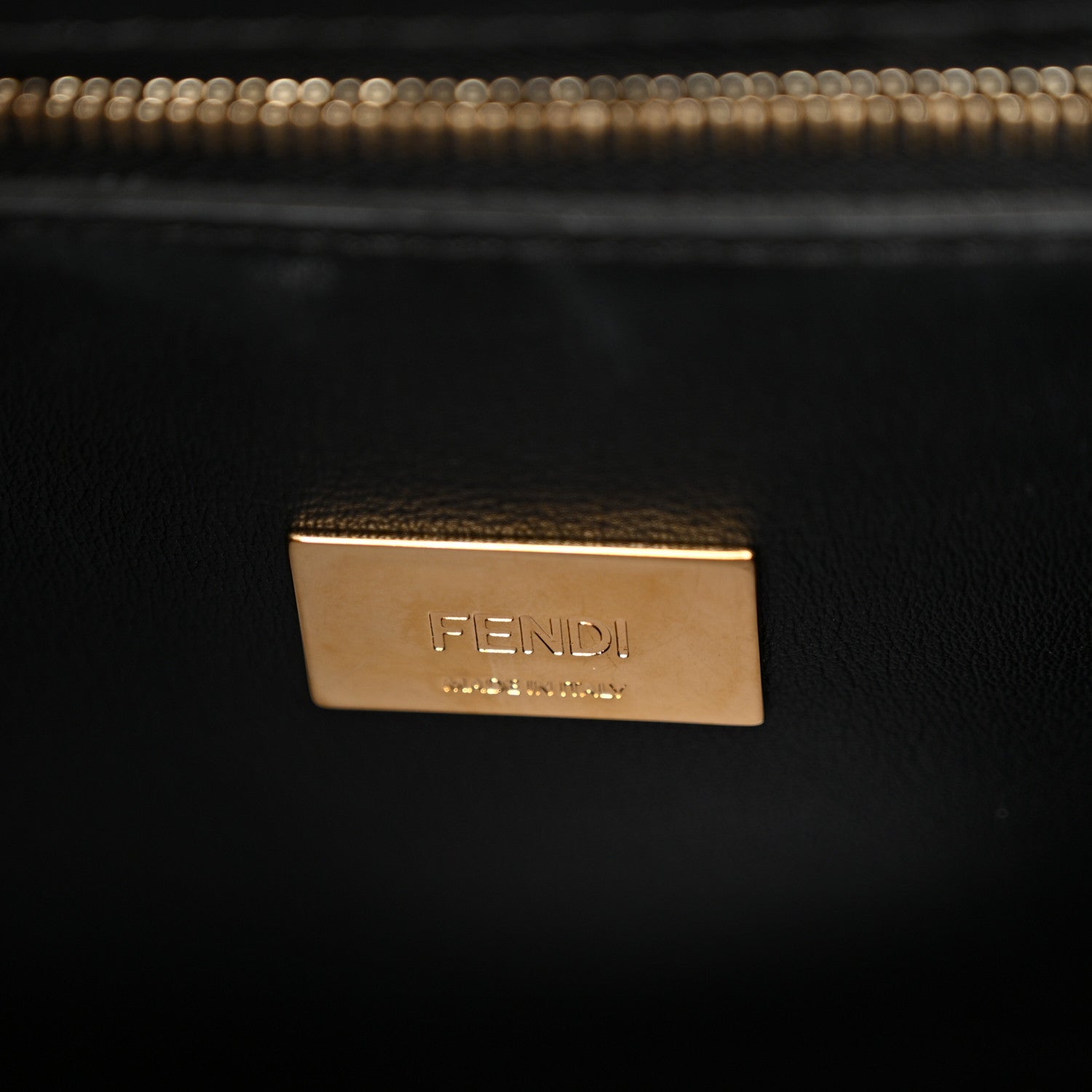 Fendi Vitello Tahiti Burro Medium Peekaboo Iconic Essentially Satchel Tortora Black 7 of 12