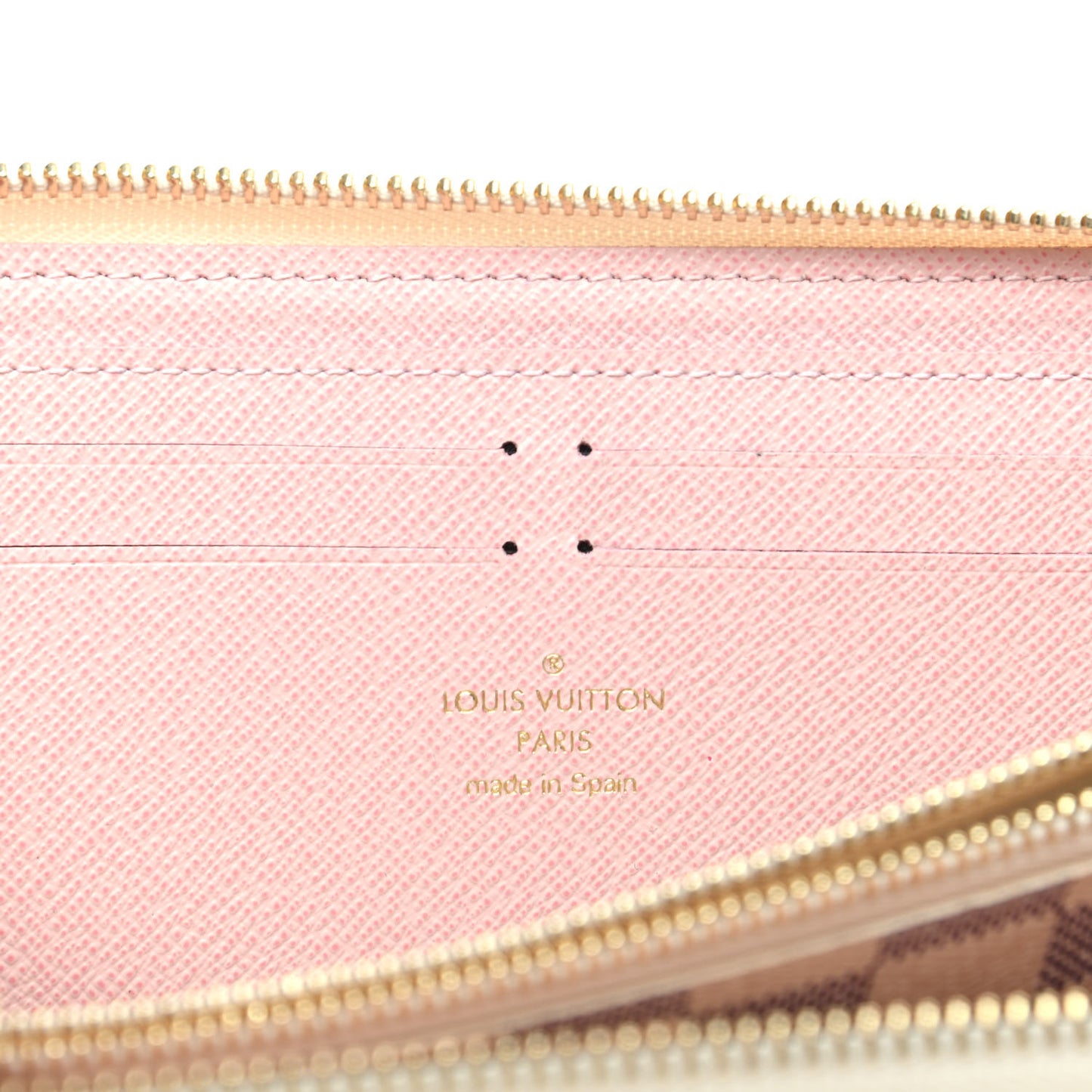 Damier Azur Clemence Wallet Rose Ballerine