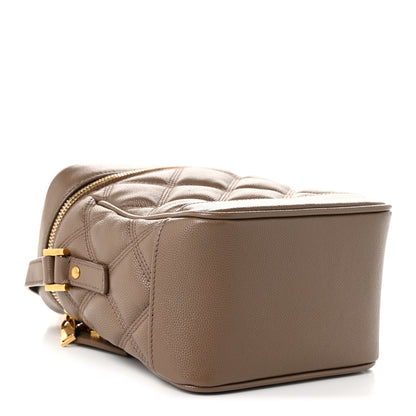 Saint Laurent Grain de Poudre Quilted 80's Vanity Bag Dark Beige 4 of 10