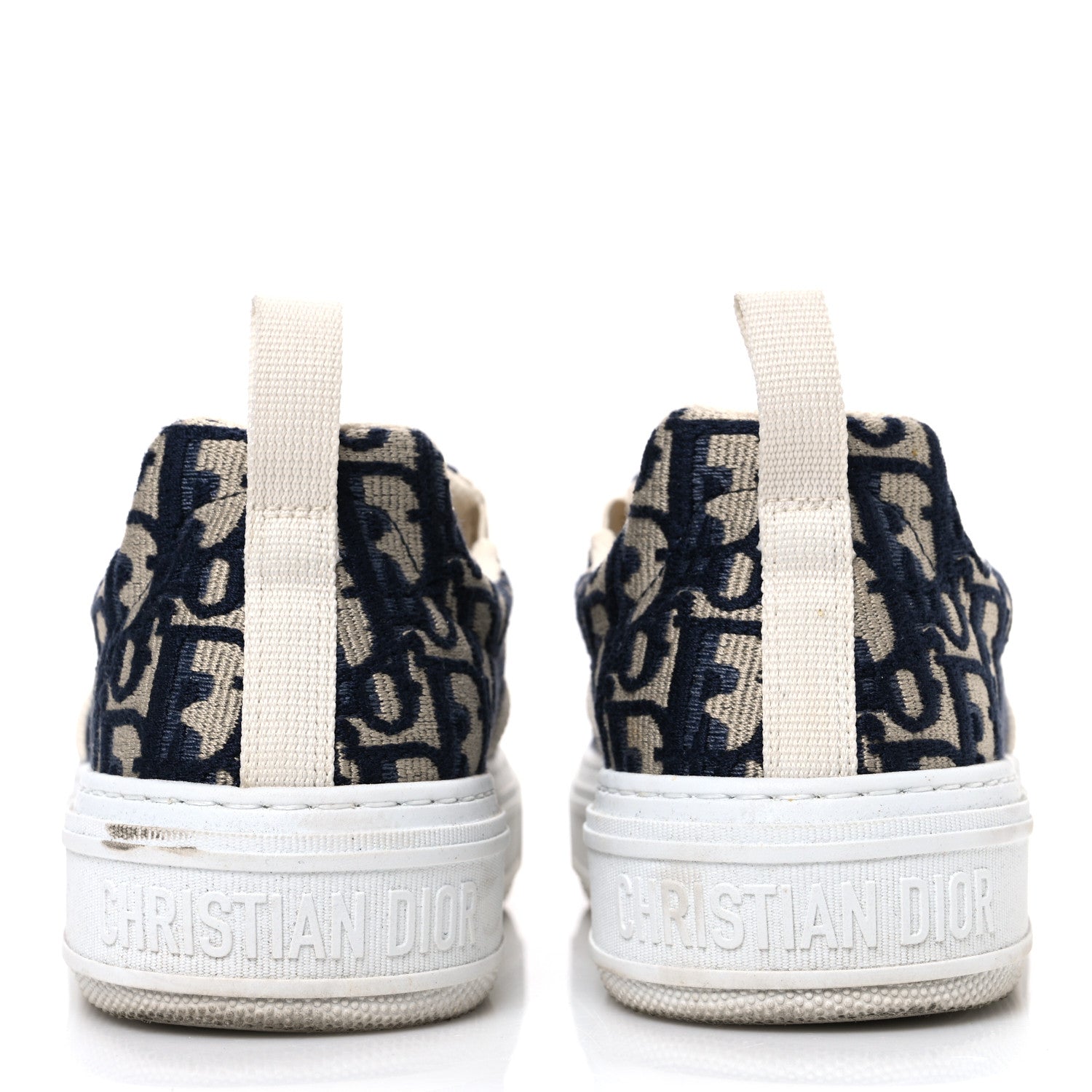 Christian Dior Canvas Oblique Embroidered Womens Solar Slip On Sneakers 38 Deep Blue 6 of 13
